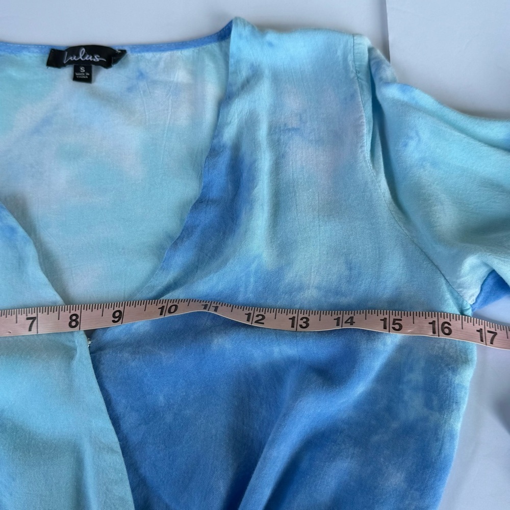 Lulus Romper Women Small Blue Tie Dye Long Sleeve Boho Festival - Picture 4 of 13